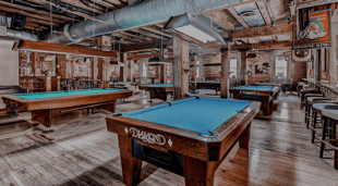 A photo of Wynkoop's second floor, complete with billiards and arcade games.