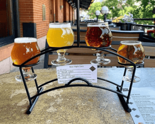 A photo of a beer flight at Wynkoop.
