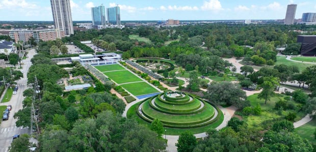 Aerial photo of McGovern Centennial Gardens