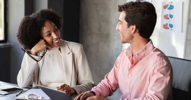 Photo of a couple in the office