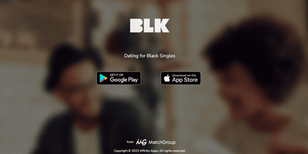 Screenshot of BLK dating site