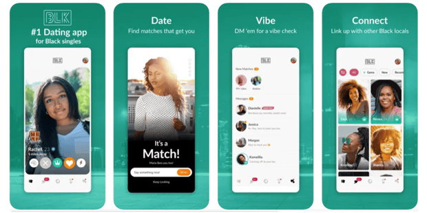 Screenshots of BLK app on iPhone