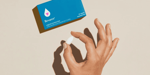 Woman's hand holding a Revaree tablet