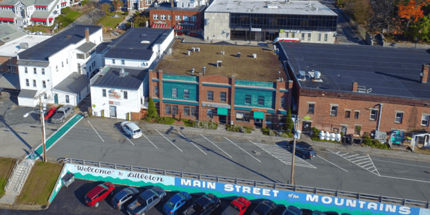 Aerial view of downtown Littleton, New Hampshire