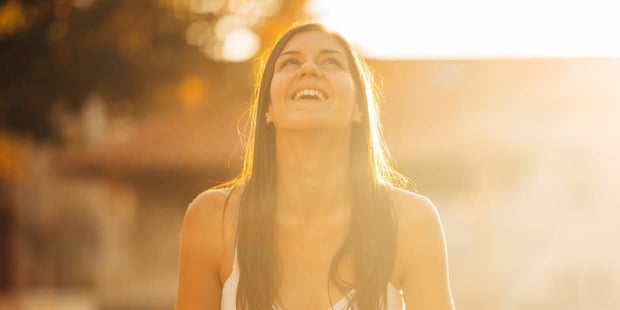 woman finding happiness with herself