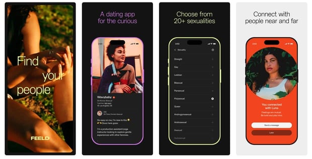 Feeld app screenshots Feeld app screenshots