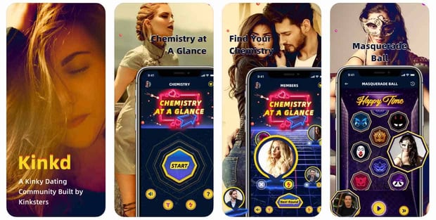 Kinkd app screenshots Kinkd app screenshots