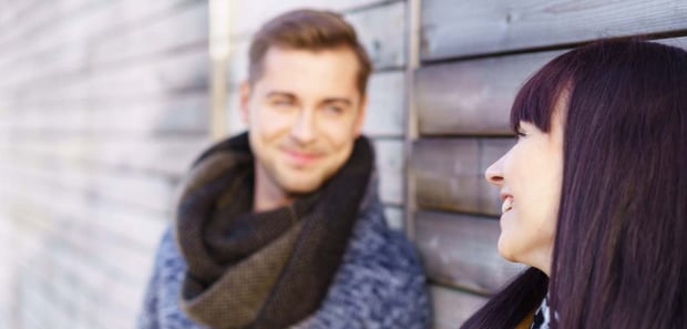 Photo of a couple making eye contact