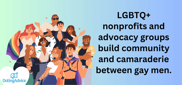 get involved in LGBTQ+ advocacy groups graphic