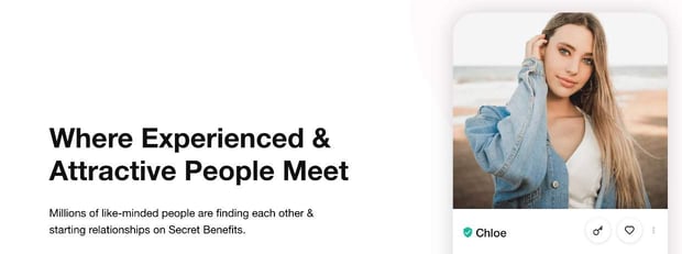 secret benefits dating app screenshot