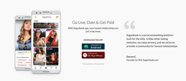 sugarbook dating site screenshot