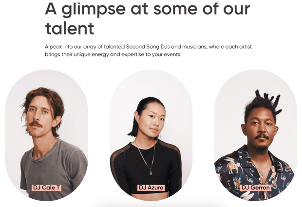 Screenshot of Second Song's DJs