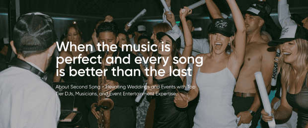 Screenshot of Second Song homepage feature image