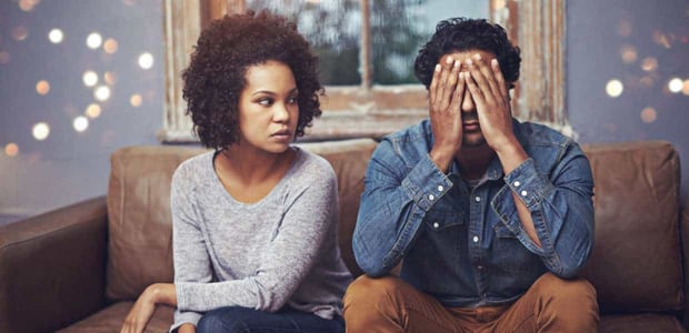 Photo of a couple breaking up