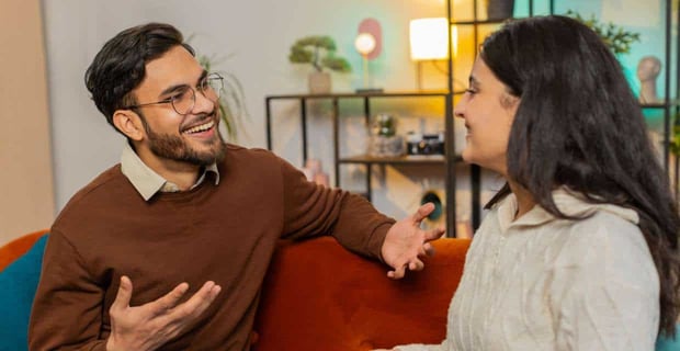 Photo of a couple talking