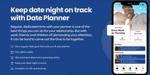 Screenshot of Cupla Date Planner