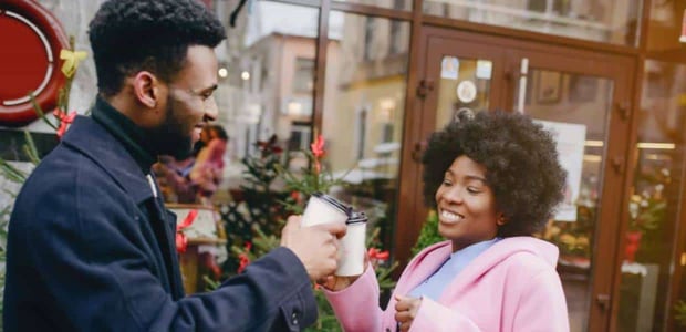 Couple on a coffee date Couple on a coffee date