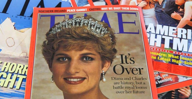 Magazine cover of Princess Diana