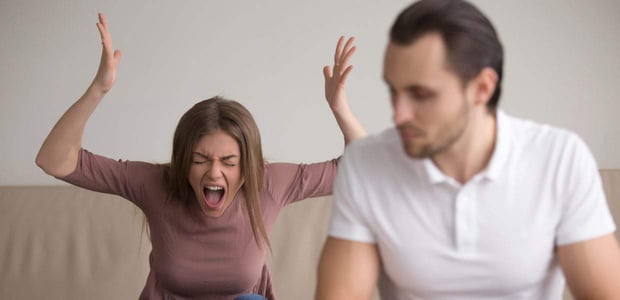 Photo of a woman yelling