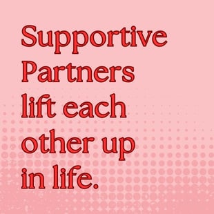 Supportive partners lift each other up. Supportive partners lift each other up.