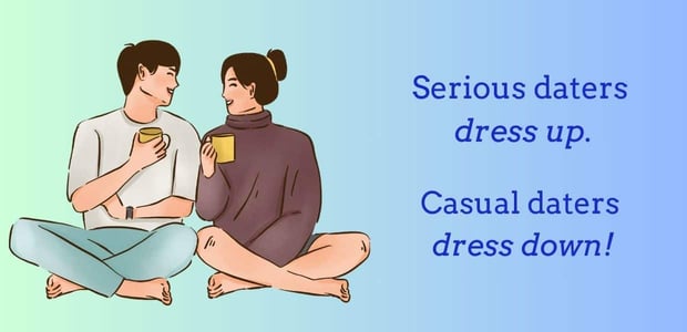 Casual daters dress down