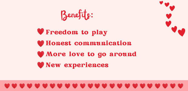 Benefits include more freedom, new experiences, and honest communication. Benefits include more freedom, new experiences, and honest communication.