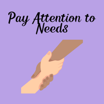 Helping/paying attention to needs illustration Helping/paying attention to needs illustration