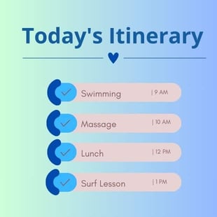 Itinerary example Itinerary example