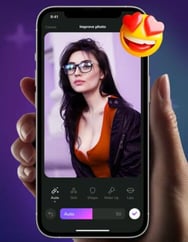 Screenshot of beauty filter from Flirtini's website