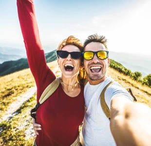 Couple selfie outdoors