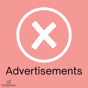 advertisements text on a red background