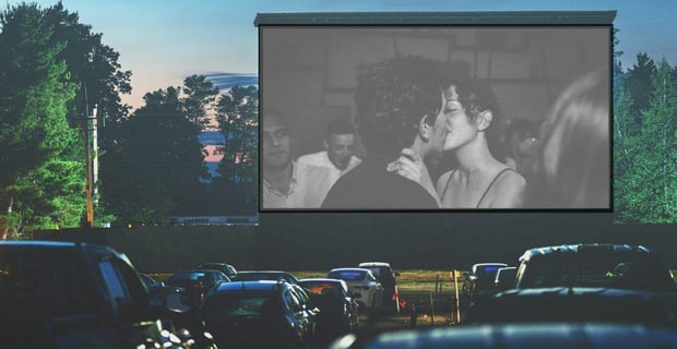 Photo of a drive-in movie Photo of a drive-in movie