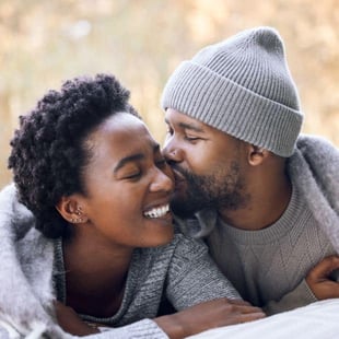 Photo of a kiss on the cheek