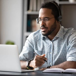 Man on a video call