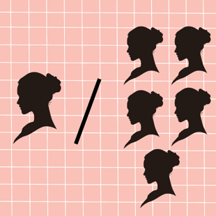 Woman silhouette one in five