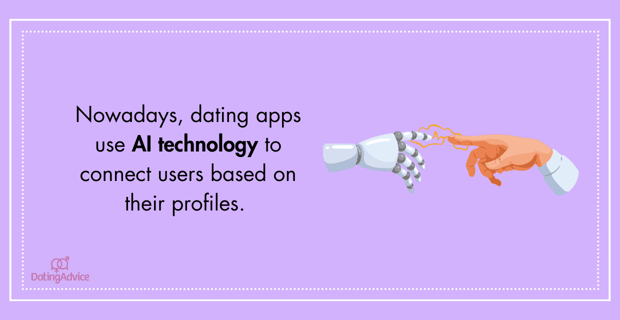Dating apps use AI technology to connect users based on profiles custom image robot hand and human hand