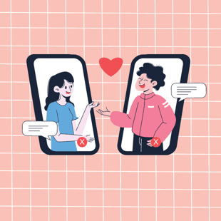 Phone dating app graphic