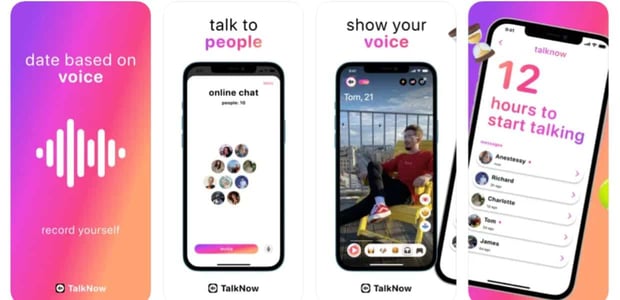 Screenshots of TalkNow