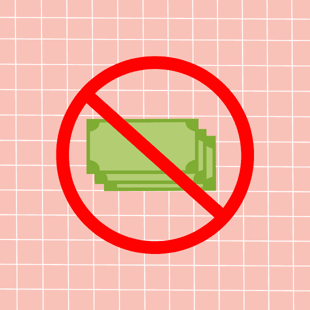 No cash symbol
