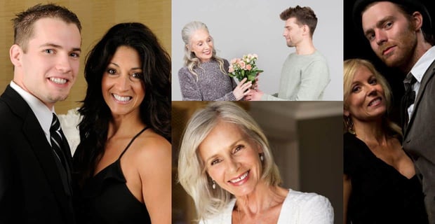 Photos of older women and younger men