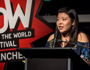 Leanne Yau public speaking podium