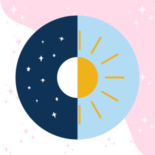 Night and day graphic