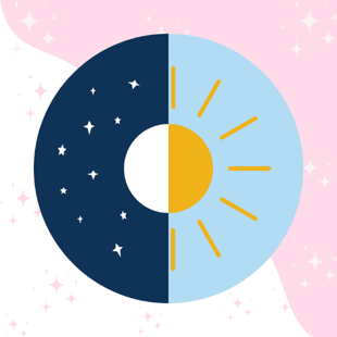 Night and day graphic