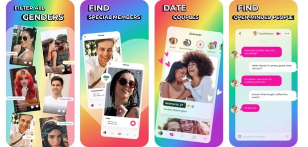 Screenshots of the BiCupid app
