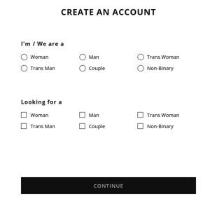 BiCupid signup page