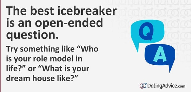 The best icebreaker is an open-ended question like "What is your dream house like?"