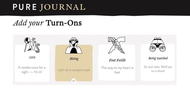 Screenshot of Pure turn-on tags