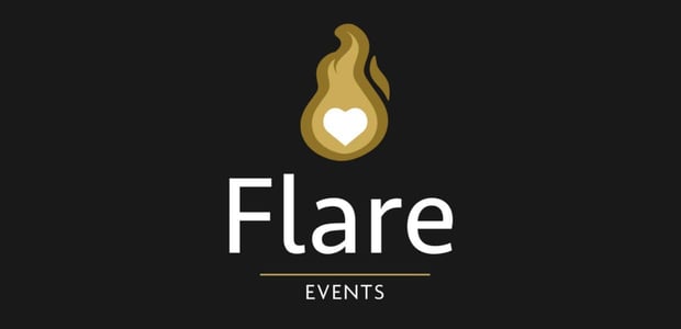 Flare Events Logo with flame Flare Events Logo with flame