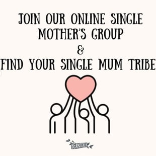 Image from Beanstalk Mums Instagram that says Join Our Online Single Mothers Group and Find Your Single Mum Tribe