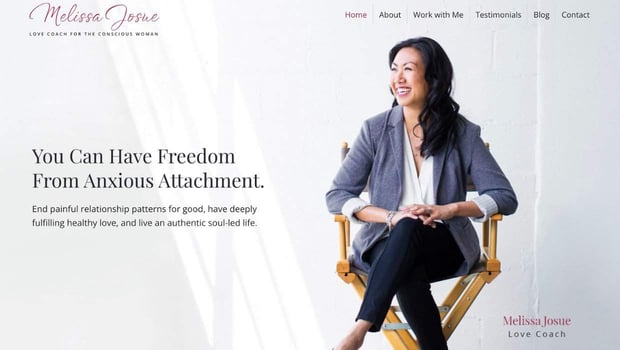 Screenshot of Melissa Josue homepage